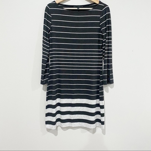 WHBM Snap-Sleeve Striped Shift Dress, Size Small - Picture 2 of 7